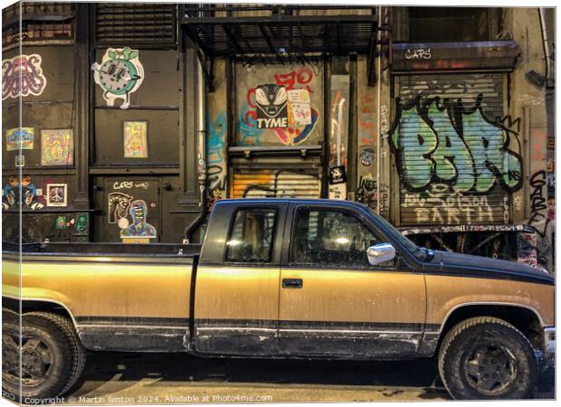 Pickup truck  graffiti  Canvas Print by Martin fenton