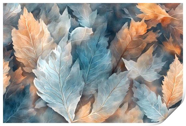 Frosted Leaves Abstract Print by Anne Macdonald