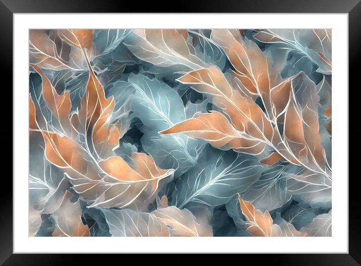 Frosted Leaves Abstract #2 Framed Mounted Print by Anne Macdonald