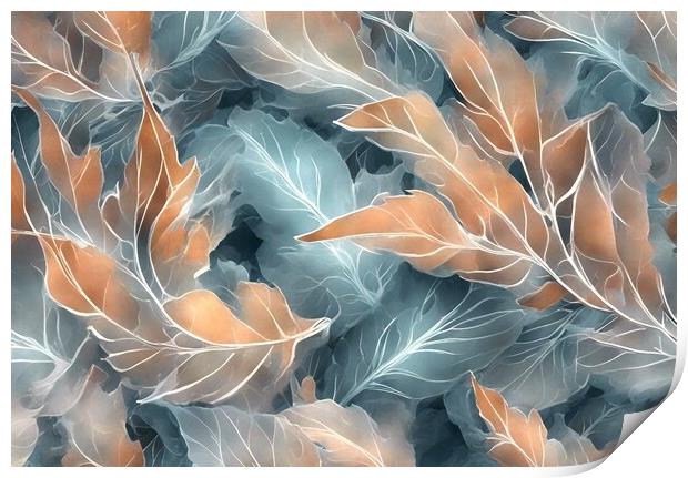 Frosted Leaves Abstract #2 Print by Anne Macdonald