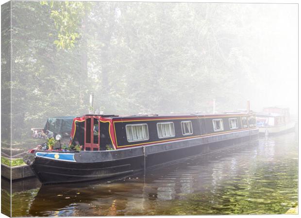 Canal Boat on the Llangollen Canal Canvas Print by Colin Allen
