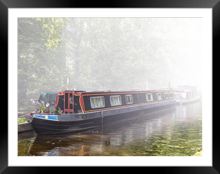 Canal Boat on the Llangollen Canal Framed Mounted Print by Colin Allen