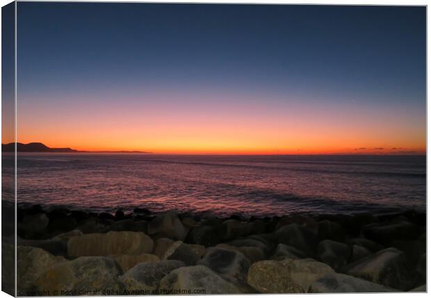 Sunrise over The Jurassic Coastline Lyme Regis   Canvas Print by Beryl Curran