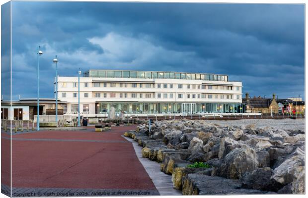 The Midland Hotel in Morecambe at dusk Canvas Print by Keith Douglas