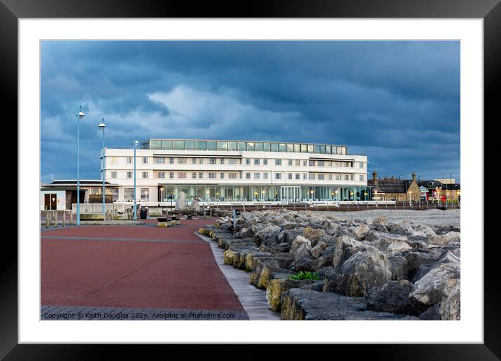 The Midland Hotel in Morecambe at dusk Framed Mounted Print by Keith Douglas