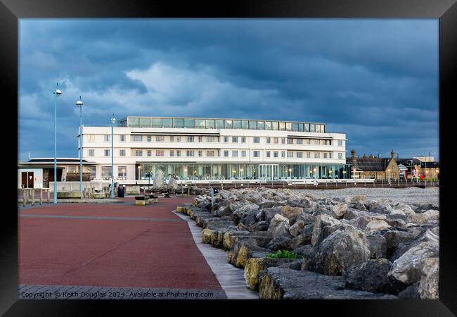 The Midland Hotel in Morecambe at dusk Framed Print by Keith Douglas