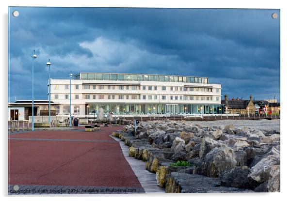 The Midland Hotel in Morecambe at dusk Acrylic by Keith Douglas