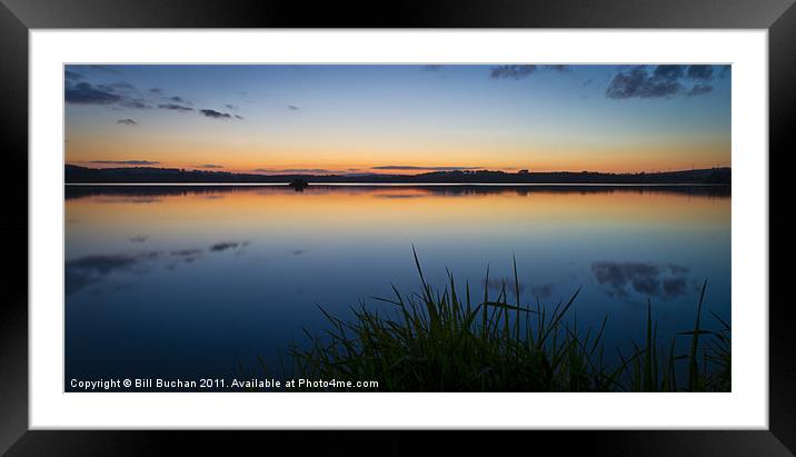 Loch of Skene Sunset Framed Mounted Print by Bill Buchan