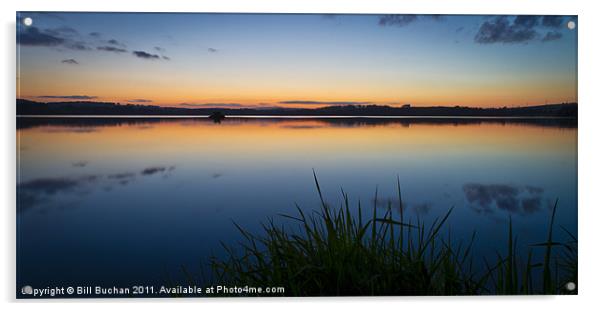 Loch of Skene Sunset Acrylic by Bill Buchan
