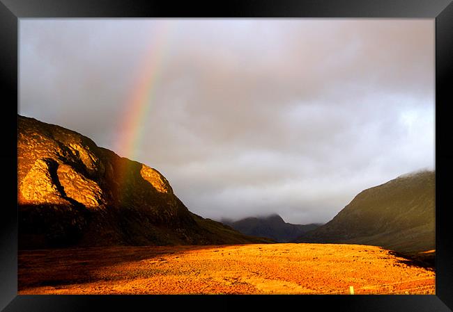 Ogwen Valley Morning Rainbow Framed Print by Richard Phelan