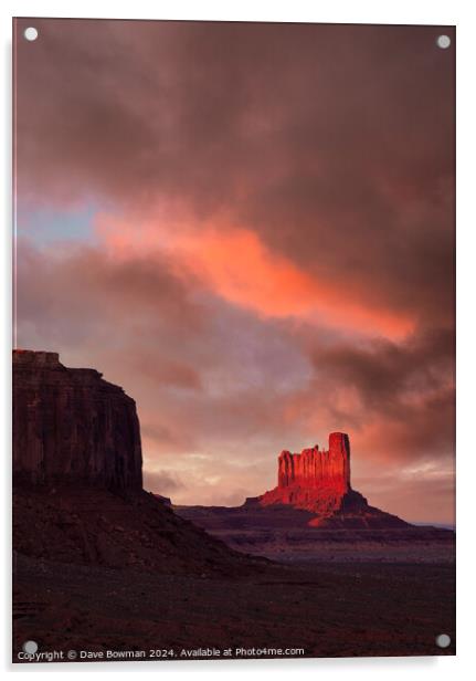 Sunset in Monument Valley Acrylic by Dave Bowman