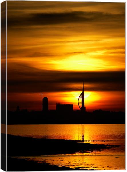 Spinnaker Tower Portsmouth Sunset Canvas Print by Sharpimage NET