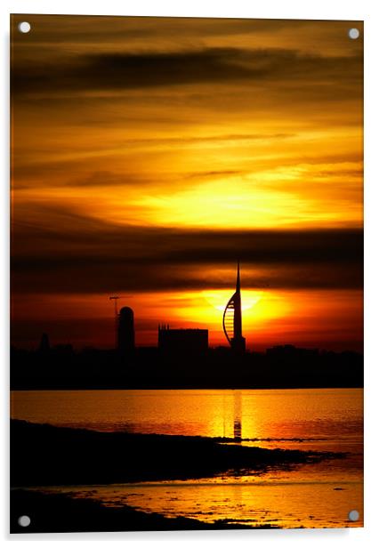 Spinnaker Tower Portsmouth Sunset Acrylic by Sharpimage NET