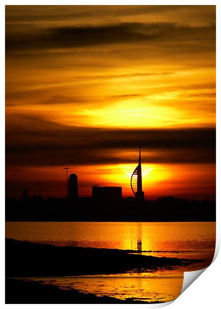 Spinnaker Tower Portsmouth Sunset Print by Sharpimage NET