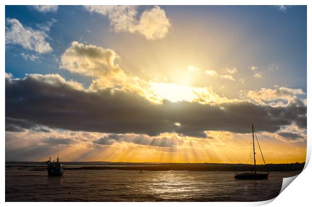 Stunning sunset at Leigh-on-Sea Print by Paula Tracy
