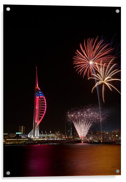 Spinnaker Tower Fireworks Acrylic by Sharpimage NET