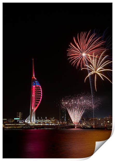 Spinnaker Tower Fireworks Print by Sharpimage NET