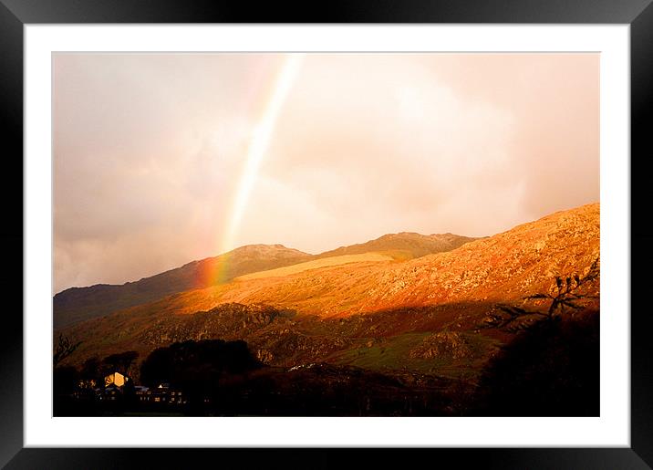Rainbow above Capel Curig Framed Mounted Print by Richard Phelan