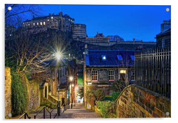 Edinburgh from The Vennel  Acrylic by Darren Galpin