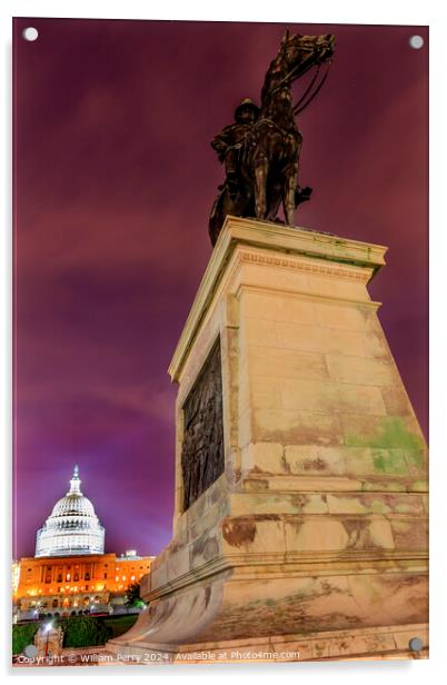 US Grant Statue US  Capitol Construction Washington DC Acrylic by William Perry