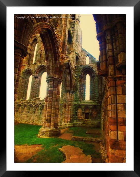 Whitby Abbey Framed Mounted Print by John Wain