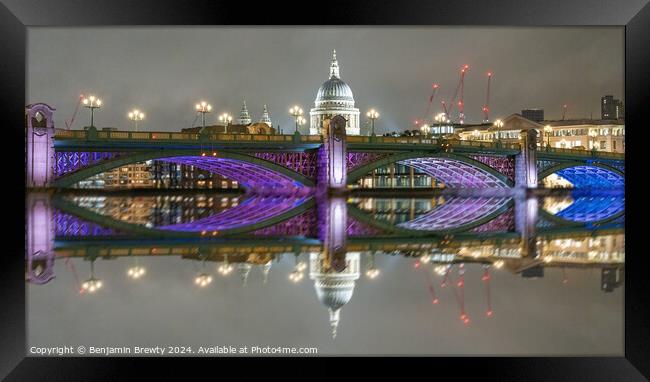 London Reflection Framed Print by Benjamin Brewty
