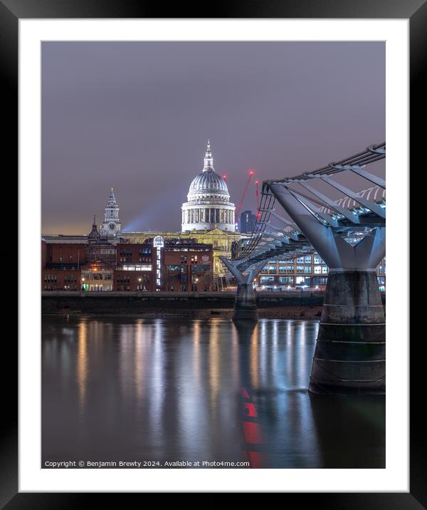 Millennium Bridge Long Exposure Framed Mounted Print by Benjamin Brewty