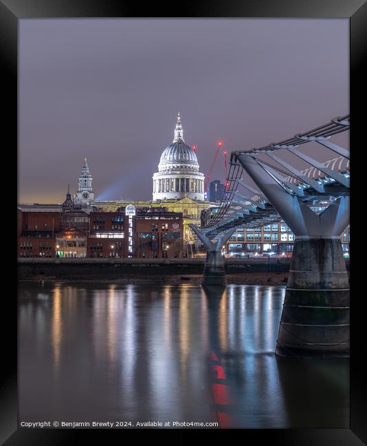 Millennium Bridge Long Exposure Framed Print by Benjamin Brewty