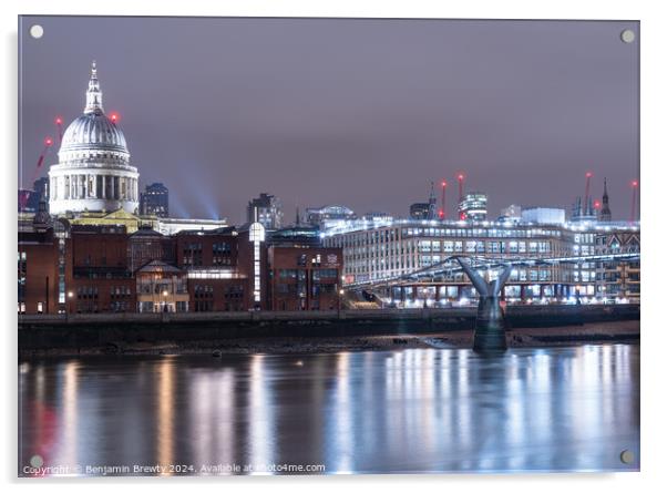River Thames Long Exposure Acrylic by Benjamin Brewty