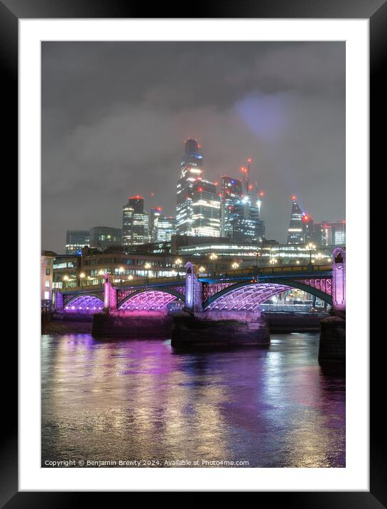 London Skyline Long Exposure Framed Mounted Print by Benjamin Brewty