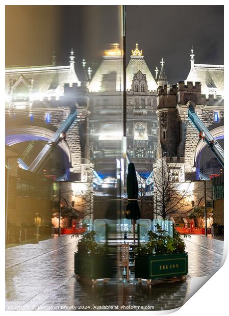 Tower Bridge Reflection Print by Benjamin Brewty