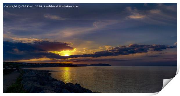 Doniford Bay Sunset Print by Cliff Kinch