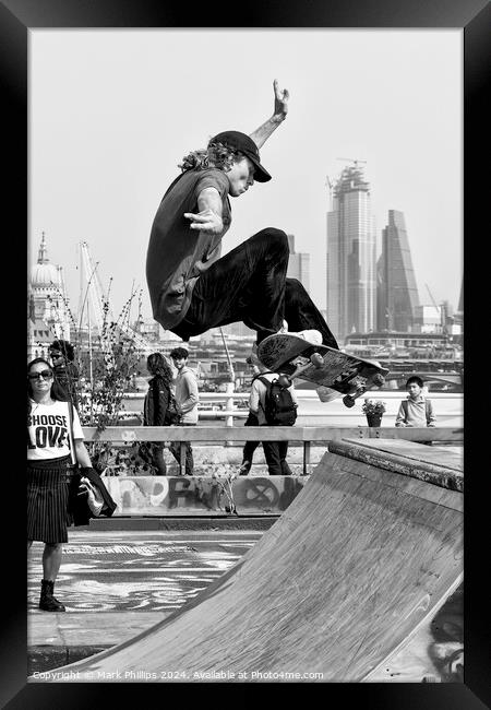 Skateboarder Framed Print by Mark Phillips