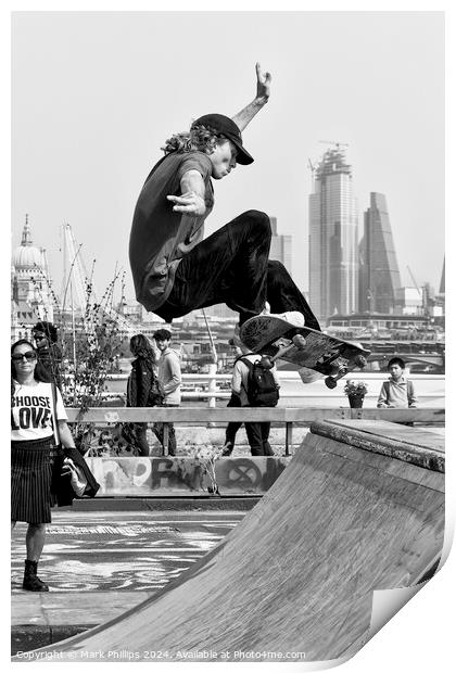 Skateboarder Print by Mark Phillips