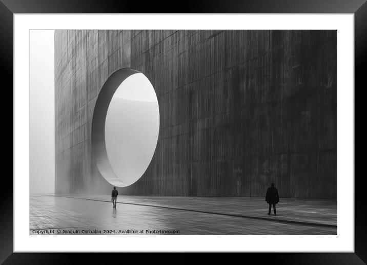 Artistic representation of the brutalism of cities Framed Mounted Print by Joaquin Corbalan