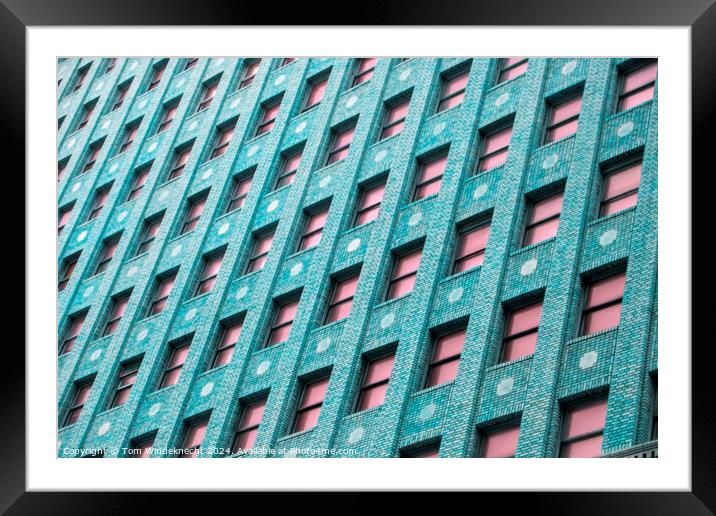 Blue Brick Building with Pink Windows Framed Mounted Print by Tom Windeknecht