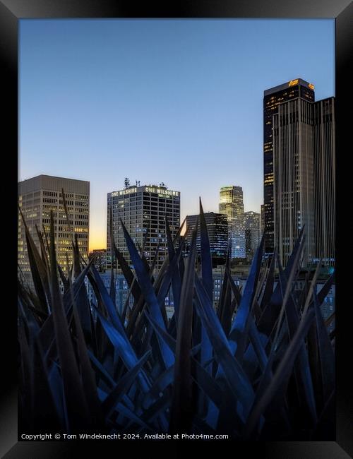 Downtown Los Angeles LA at Blue Hour Framed Print by Tom Windeknecht