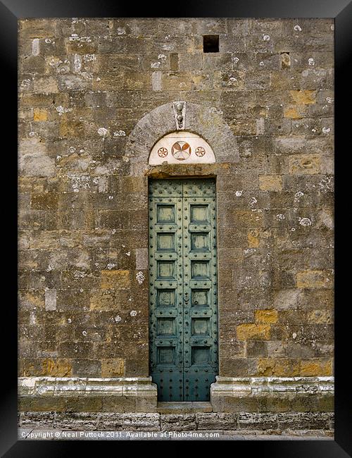Behind the Green Door? Framed Print by Neal P