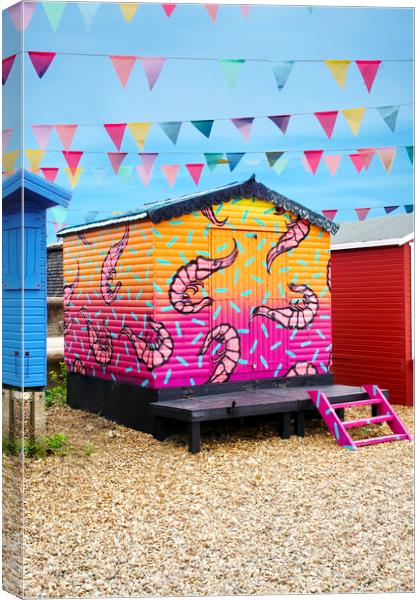 Whitstable Beach Hut Canvas Print by Alison Chambers