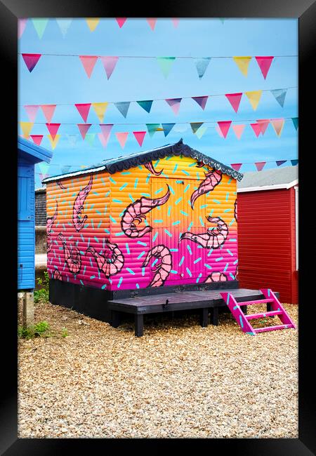 Whitstable Beach Hut Framed Print by Alison Chambers