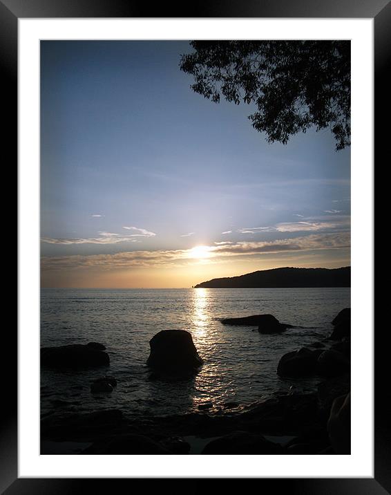 Borneo - TAR island sunset Framed Mounted Print by Sophie Carter-Bloor