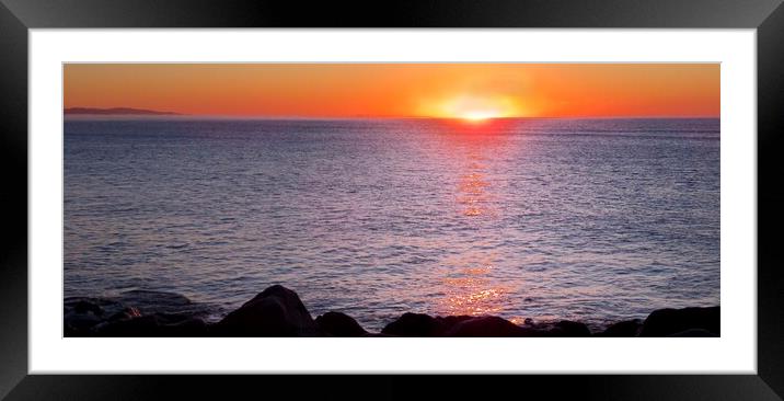 Sunrise at Lyme Regis Panoramic  Framed Mounted Print by Beryl Curran