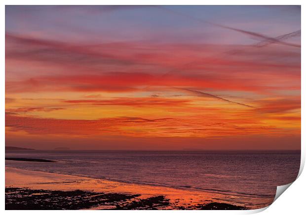 Sunset over the Severn Estuary Print by Rory Hailes