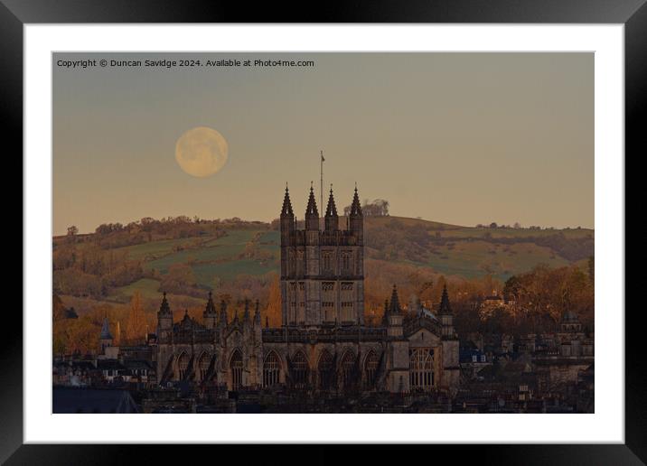 Wolf Moon over the City of Bath Framed Mounted Print by Duncan Savidge