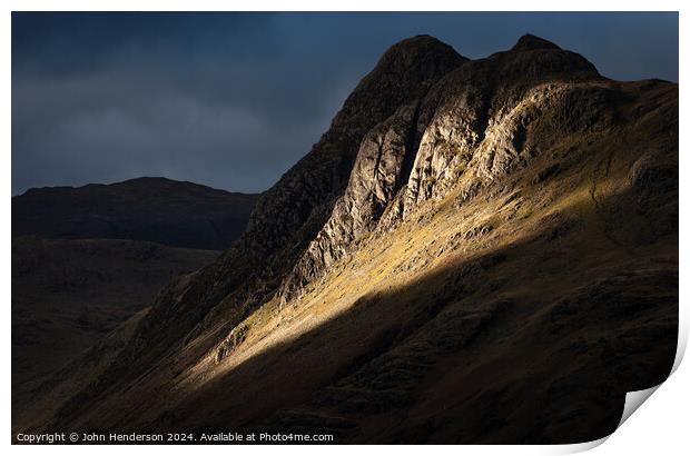 Langdale pikes Print by John Henderson