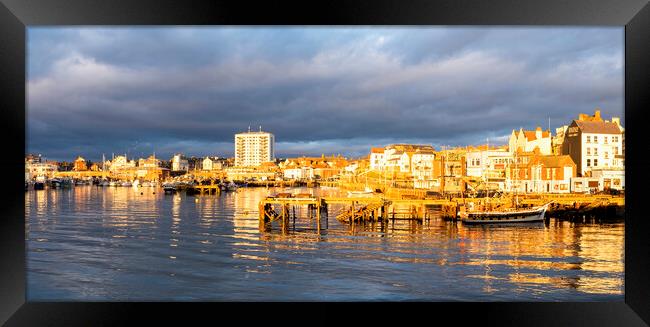 Bridlington Harbour at Golden Hour Framed Print by Tim Hill