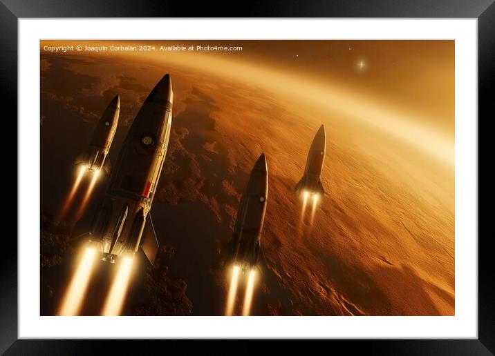 The colonization of Mars by humans begins with a s Framed Mounted Print by Joaquin Corbalan
