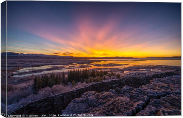 Sunrise in Iceland Canvas Print by matthew  mallett