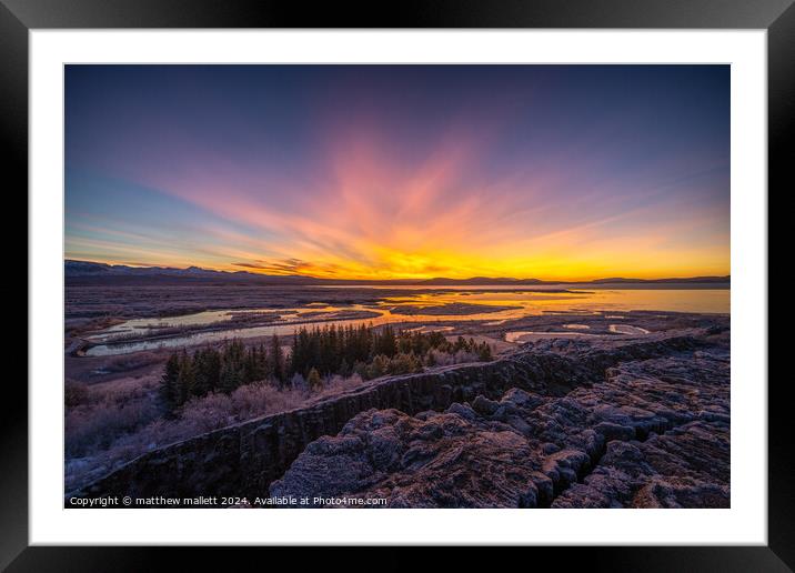 Sunrise in Iceland Framed Mounted Print by matthew  mallett