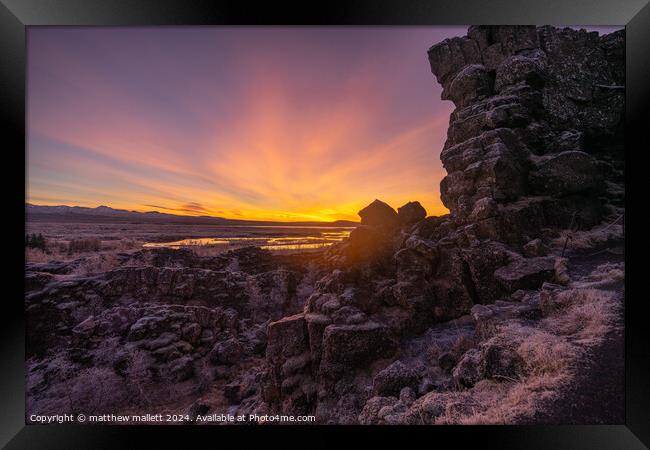 Iceland Winter Sunrise Framed Print by matthew  mallett